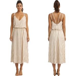 Metallic stripe strappy dress. EUC